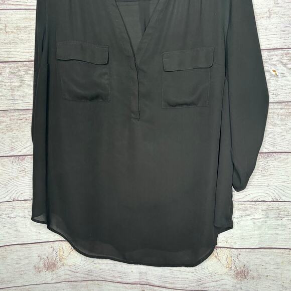 Torrid Harper Black Georgette Popover Office Career Blouse Shirt Size 2X Plus - Picture 3 of 6